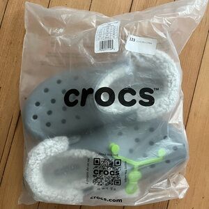 CROCS Gray Clogs with Plush Lining